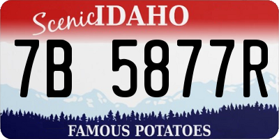 ID license plate 7B5877R