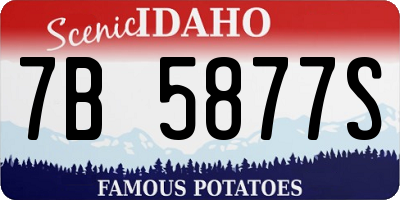 ID license plate 7B5877S