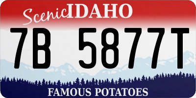 ID license plate 7B5877T