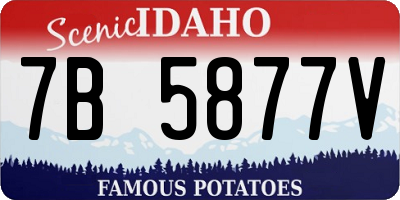 ID license plate 7B5877V