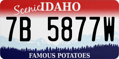 ID license plate 7B5877W