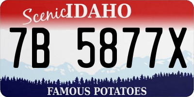 ID license plate 7B5877X