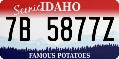 ID license plate 7B5877Z