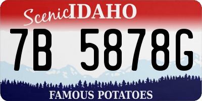 ID license plate 7B5878G