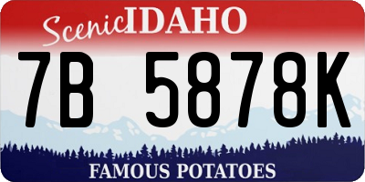 ID license plate 7B5878K