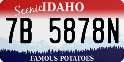 ID license plate 7B5878N