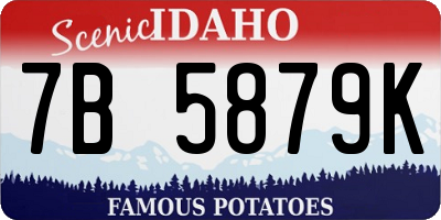 ID license plate 7B5879K