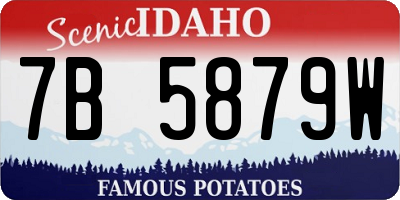 ID license plate 7B5879W