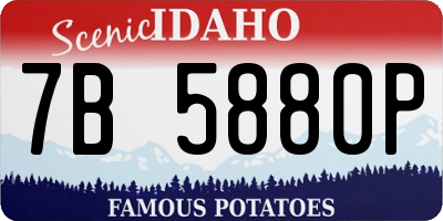 ID license plate 7B5880P