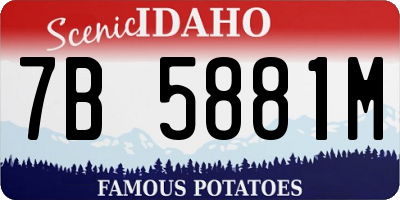 ID license plate 7B5881M