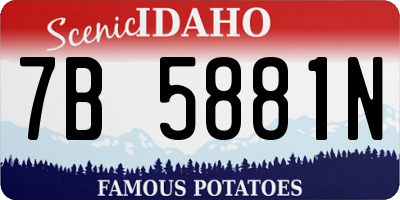 ID license plate 7B5881N