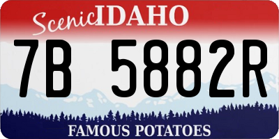 ID license plate 7B5882R