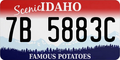 ID license plate 7B5883C