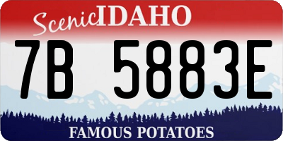 ID license plate 7B5883E
