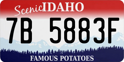 ID license plate 7B5883F