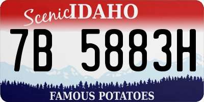 ID license plate 7B5883H