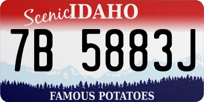 ID license plate 7B5883J