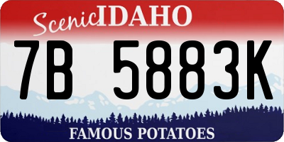 ID license plate 7B5883K