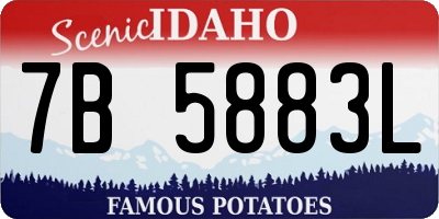 ID license plate 7B5883L