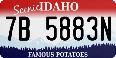 ID license plate 7B5883N