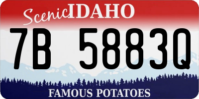 ID license plate 7B5883Q