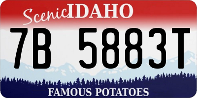 ID license plate 7B5883T