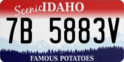 ID license plate 7B5883V