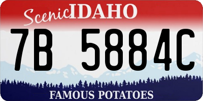 ID license plate 7B5884C