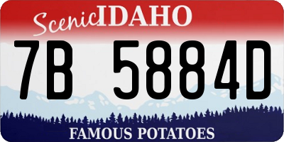 ID license plate 7B5884D