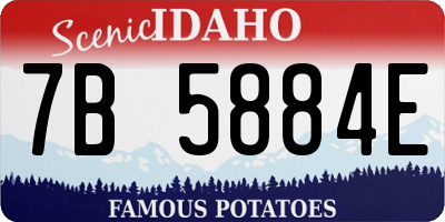 ID license plate 7B5884E