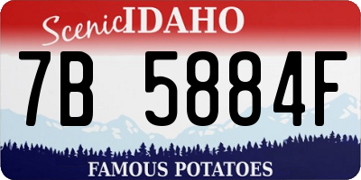 ID license plate 7B5884F