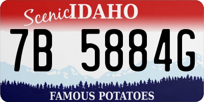 ID license plate 7B5884G