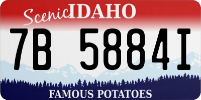 ID license plate 7B5884I