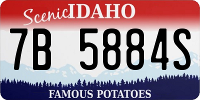 ID license plate 7B5884S