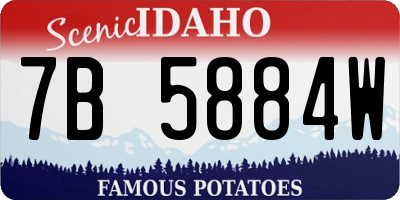 ID license plate 7B5884W