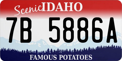 ID license plate 7B5886A