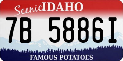 ID license plate 7B5886I
