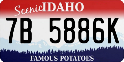 ID license plate 7B5886K
