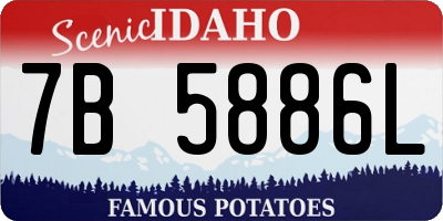 ID license plate 7B5886L