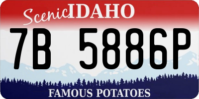 ID license plate 7B5886P