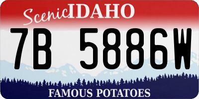 ID license plate 7B5886W