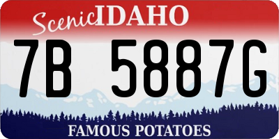 ID license plate 7B5887G