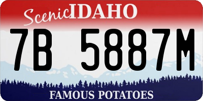 ID license plate 7B5887M