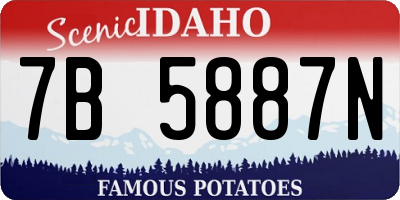 ID license plate 7B5887N