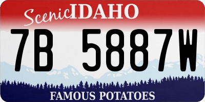 ID license plate 7B5887W