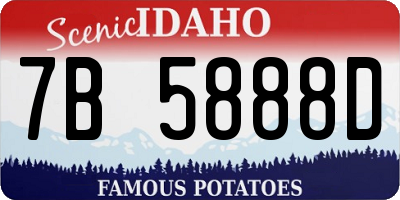 ID license plate 7B5888D