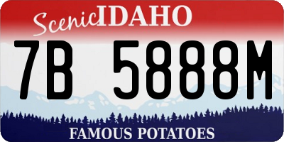 ID license plate 7B5888M