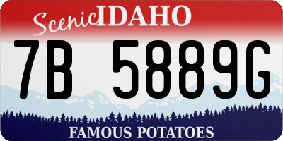 ID license plate 7B5889G