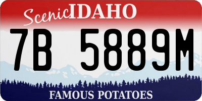 ID license plate 7B5889M