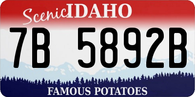 ID license plate 7B5892B